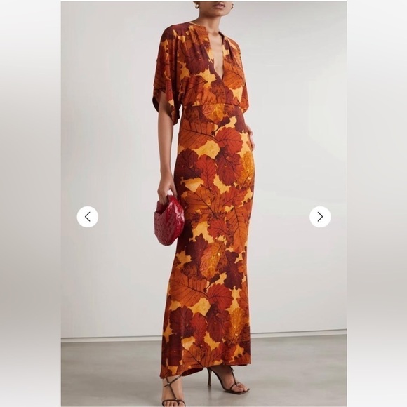 Norma Kamali Obie Printed Stretch-jersey Maxi Dress Size S 36 - Picture 1 of 15